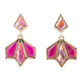 Pink Agate & Shell Matrix Statement Earrings