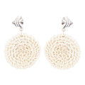Sterling Silver & Tan Rattan Statement Earrings